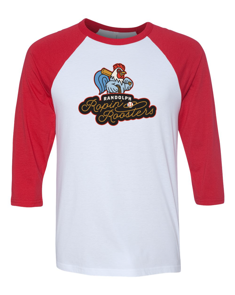 Ropin Roosters Three-Quarter Sleeve Baseball Tee